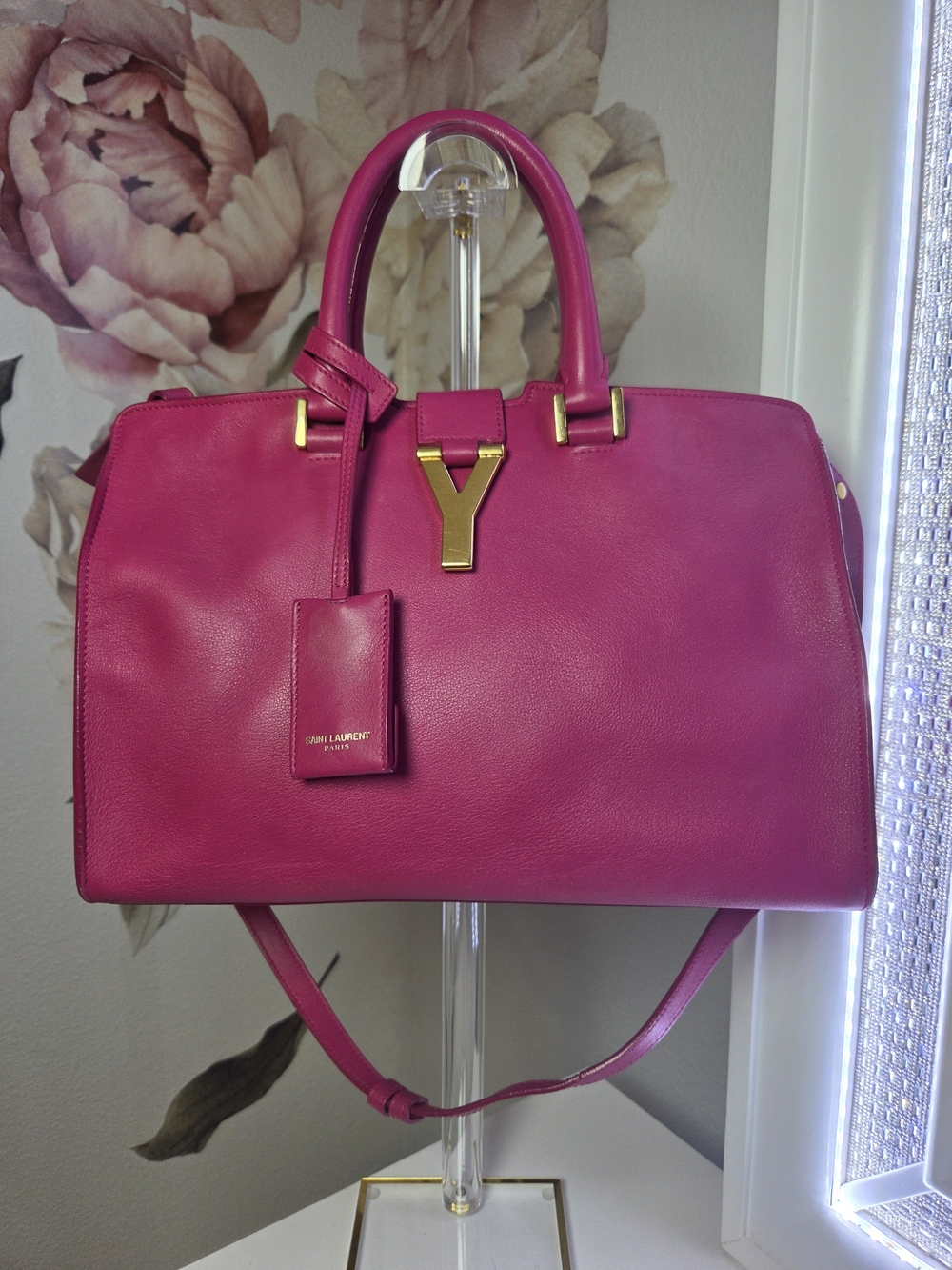 Yves Saint Laurent Hot Pink Calfskin Cabas Shoulder/Crossbody Bag Pre-Loved